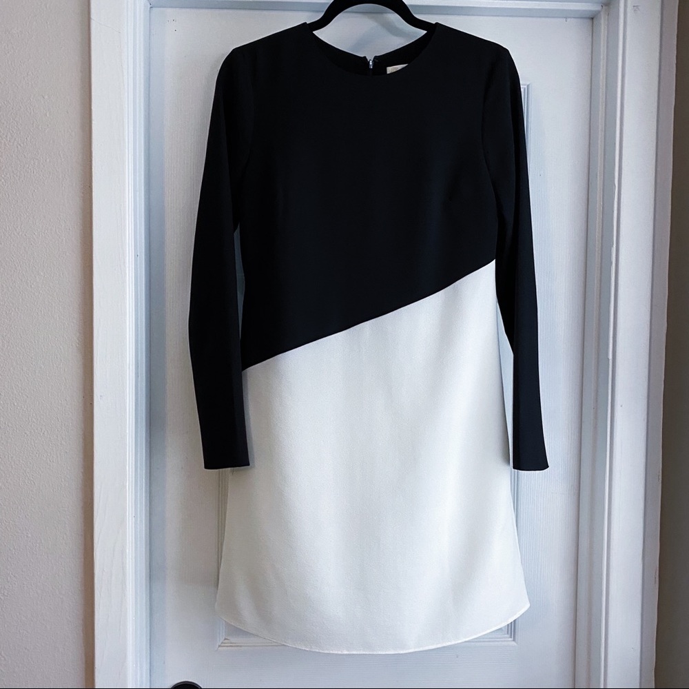 Shoshanna Lihi Color Block Dress Black & White 4 - Picture 3 of 7